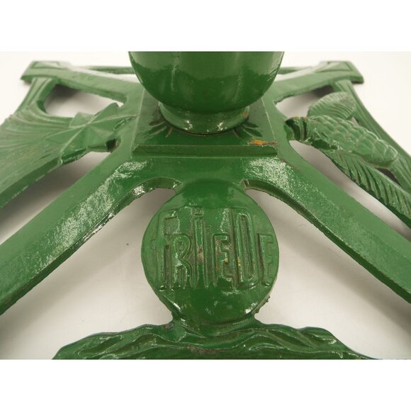 Vintage Green Cast Iron 11x11 German Christmas Tree Stand - Picture 13 of 14